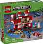 Minecraft The Mooshroom House LEGO set with characters, animals, and mushroom island building elements, 500 pieces.