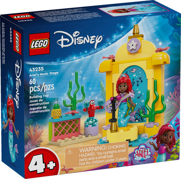 LEGO Disney Princess Ariel's Music Stage building toy with Ariel mini-doll, stage, and musical accessories for kids 4+