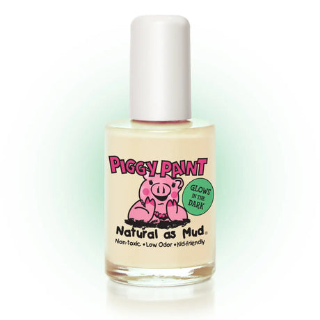 Nail Polish Radioactive by Piggy Paint, non-toxic, kid-friendly, water-based, glow-in-the-dark polish with a durable finish.