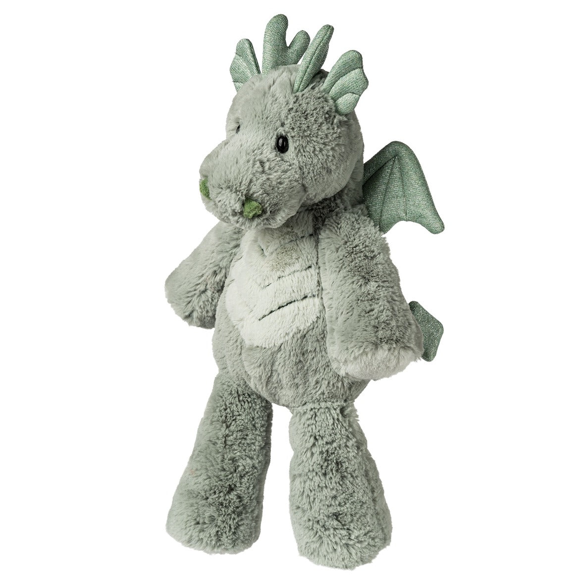 Dragon Marshmallow plush toy, 13" soft stuffed dragon with embroidered mouth and durable plastic eyes.