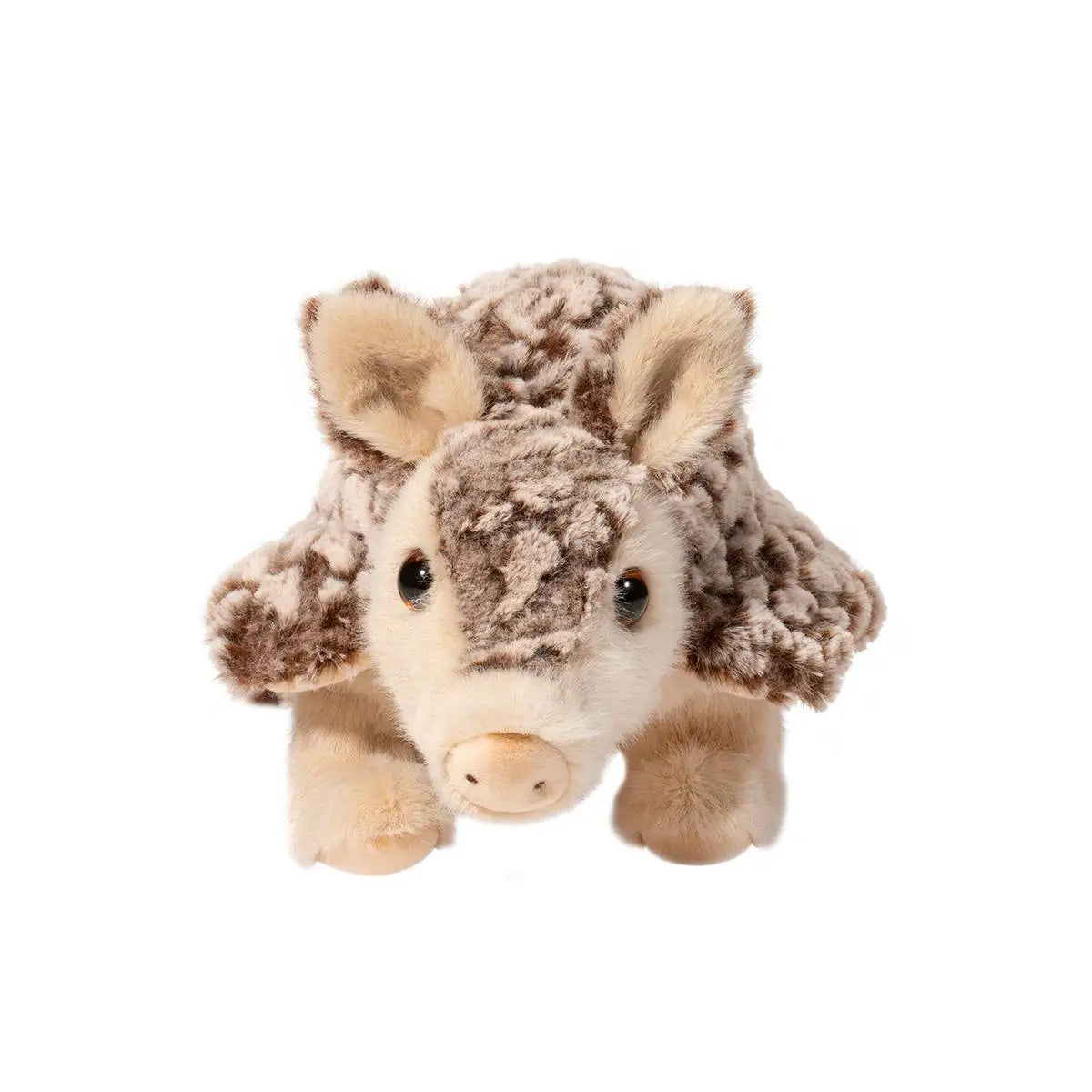 Armadillo Austin plush stuffed animal with textured soft fur, amber eyes, and detailed snout, perfect for kids ages 2 and up.
