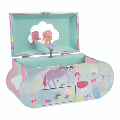 Jewelry Box | Fantasy Cloud with unicorns, flamingos, mermaids, music, and a dancing mermaid inside.