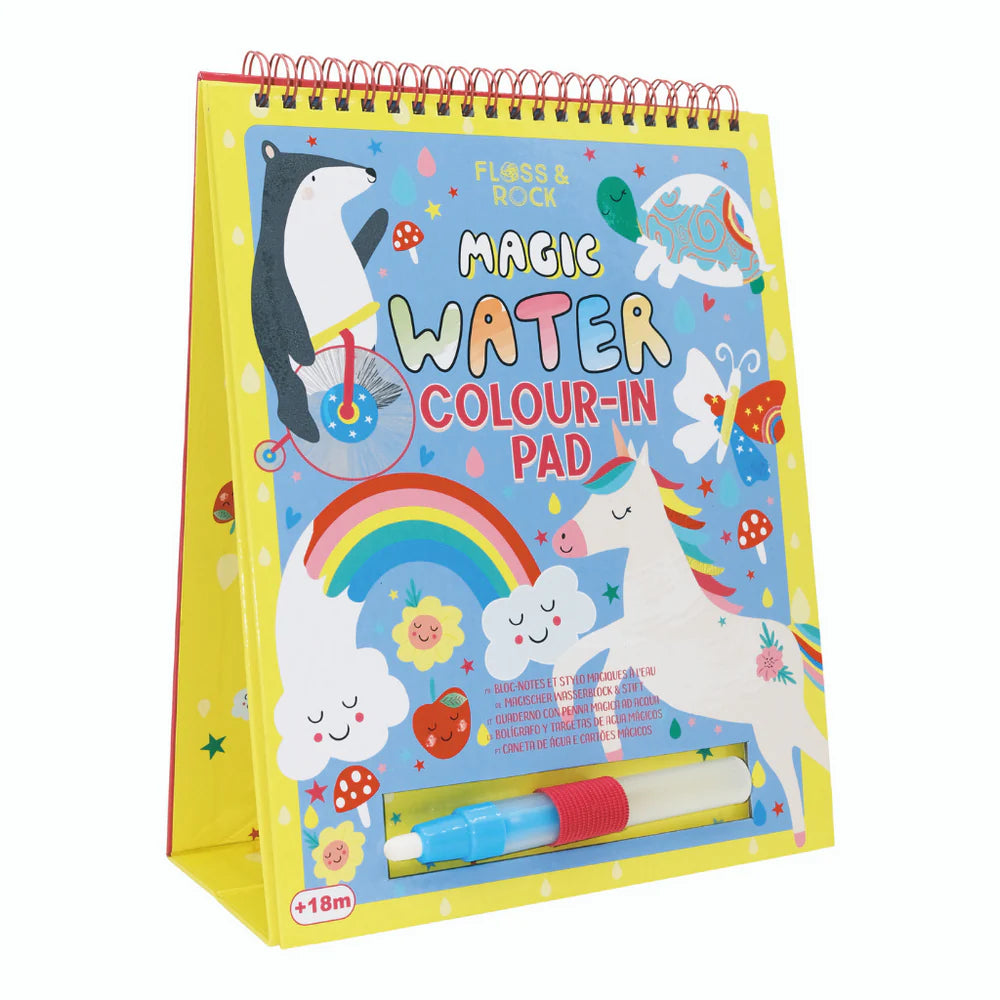 Magic Water Easel Pad | Rainbow Fairy with reusable water pen, spiral-bound colourful pages, and built-in easel for young artists.