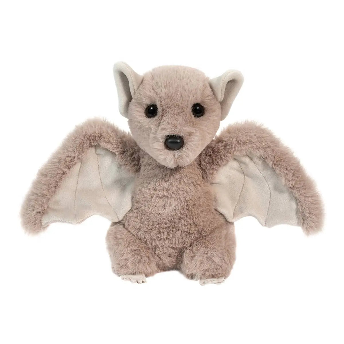 Bat Flappie plush toy with soft gray fur, lifelike wings, and dark eyes, perfect for cuddling and playtime.