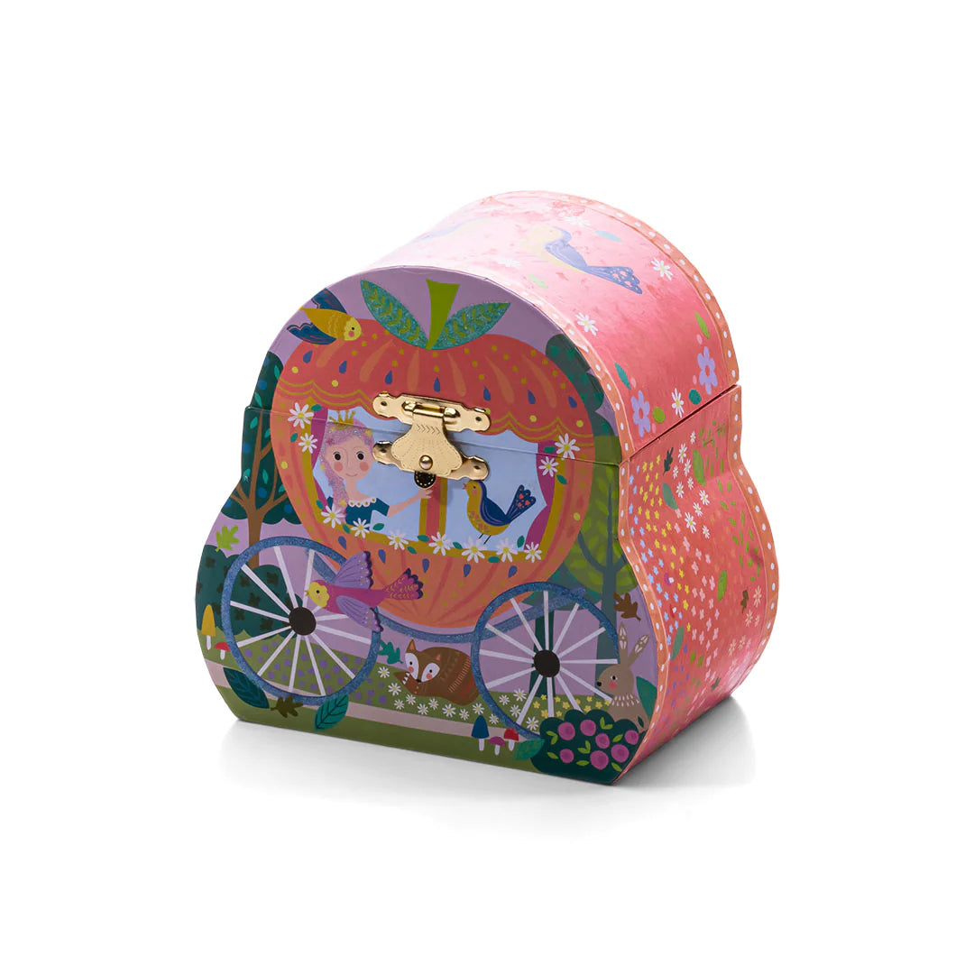 Jewelry Box | Fairy Tale Carriage featuring a whimsical carriage design with colorful princess and floral details.