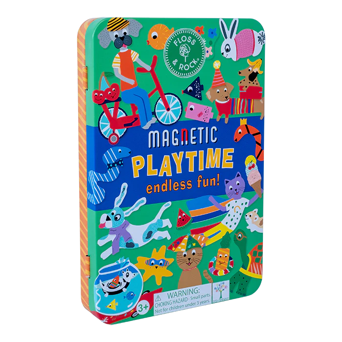 Magnetic Playtime | Pets tin with colorful animal magnets and fun scenes for creative play and storage.