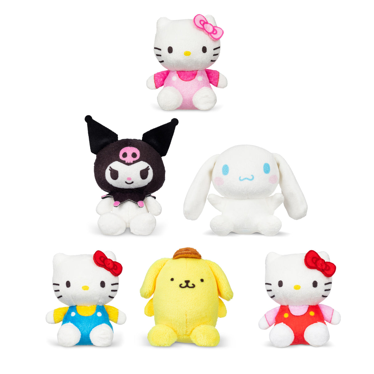 Hello Kitty & Friends Micro Teenies Plush six assorted tiny plush characters in bright colors, 3 inches tall.