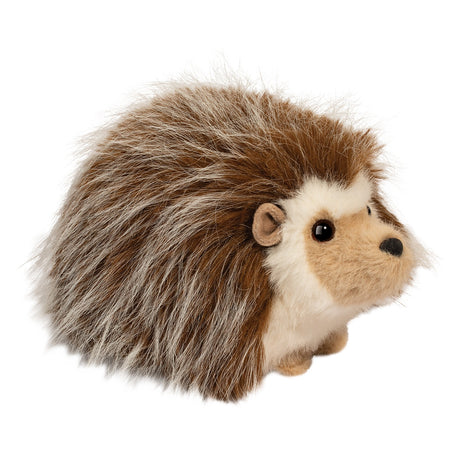 Hedgehog Bristle medium stuffed animal with soft plush fur, creamy tipped bristles, black eyes, and velvet ears.