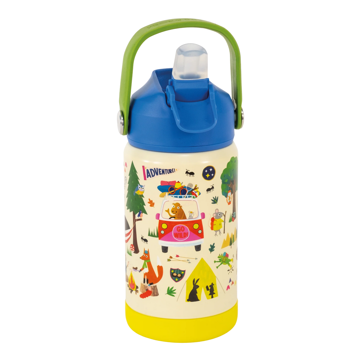 Drinks Bottle | Adventure with retractable spout, carry handle, bright design, and vacuum insulation for cool drinks outdoors.