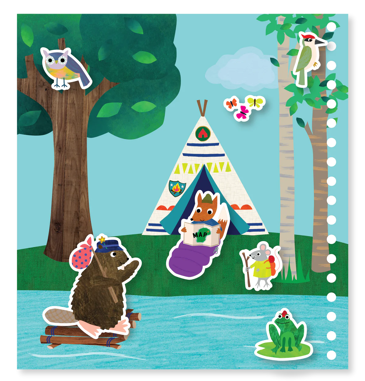 Magic Multi Play | Adventure reusable play scene with animal stickers and nature elements for kids ages 3+.