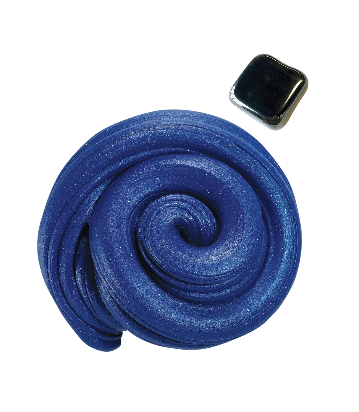 Magnetic Storms Tidal Wave Thinking Putty in iridescent blue with magnet showcasing electromagnetic wave effects