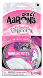 Crazy Aarons Enchanting Unicorn Thinking Putty with glowing pink, rainbow glitter, and soft, poppable texture in a tin