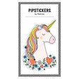Big Puffy Sticker | Unicorn featuring a colorful unicorn with flowers and hearts, perfect for decorating notebooks or laptops.