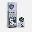 Speks. Pixel. Game Over. magnetic balls in black and white, displayed in packaging and shaped into a pixelated design.