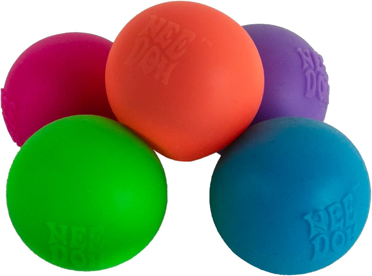 World's Smallest NeeDoh stress balls in assorted colors, small pocket-sized fidget toys for stress relief and fun.