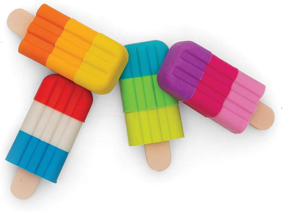 Icy Pops Puzzle Erasers colorful popsicle-shaped erasers that can be mixed and matched for fun pencil erasing.