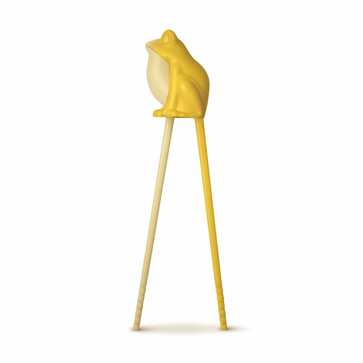 Munchtime Chopsticks Frog features kid-friendly animated chopsticks with a yellow frog design, made of food-safe ABS.
