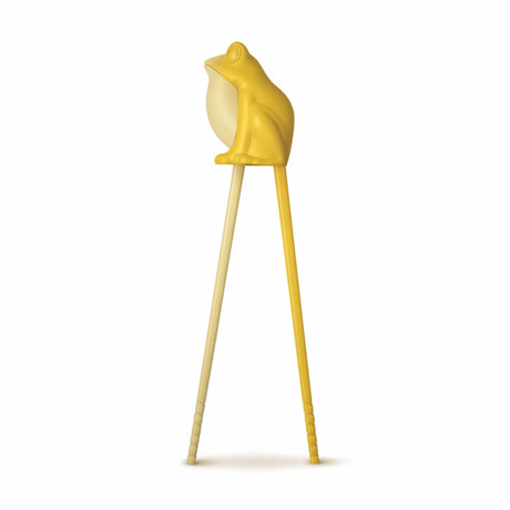 Munchtime Chopsticks Frog features kid-friendly animated chopsticks with a yellow frog design, made of food-safe ABS.
