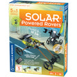 Solar-Powered Rovers kit showcasing five motorized solar models with ultralight wooden frames and a powerful solar panel.