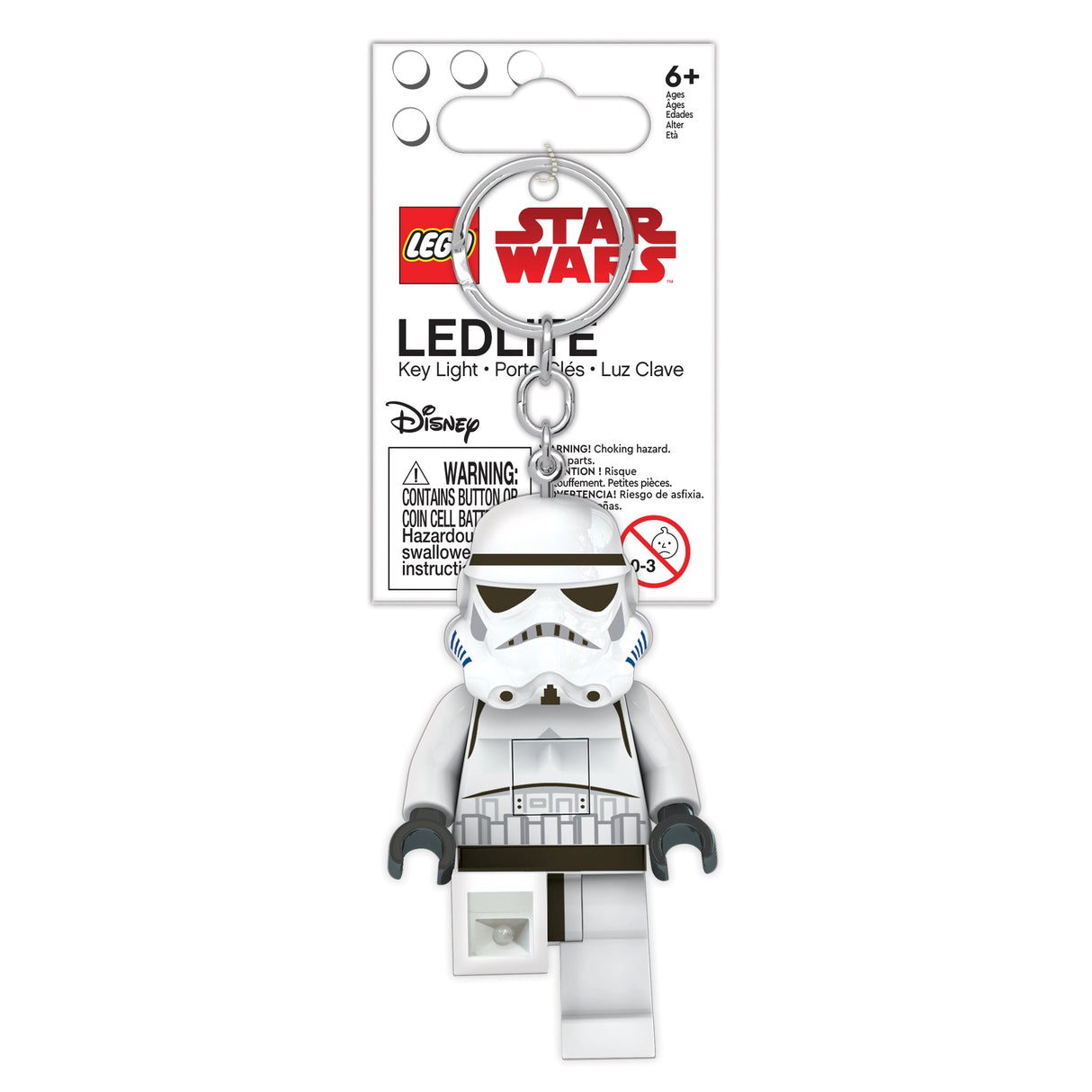Lego Keylight | Star Wars Stormtrooper figure keychain with LED light and movable parts, battery included.