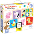 Suuuper Size Memory Game with extra-large animal cards for kids aged 2+, featuring farmhouse friends and bright colors.