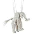 Marionette Small | Elephant string puppet in light fabric with control bar for hopping and dancing motions.