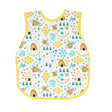 Bapron | Busy Bees 6M-3T toddler waterproof bib-apron with yellow trim and bee hive pattern for full coverage.