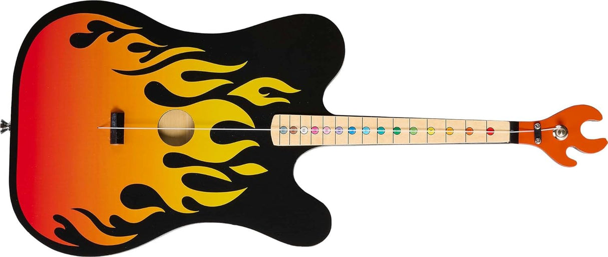 TinkerTar | Flames Electric 1-string guitar for toddlers with flame design and color-coded frets for easy learning.