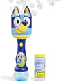 Bluey Lights & Sounds Bubble Wand with character design, bubbles, and included bubble solution for kids’ playtime fun.