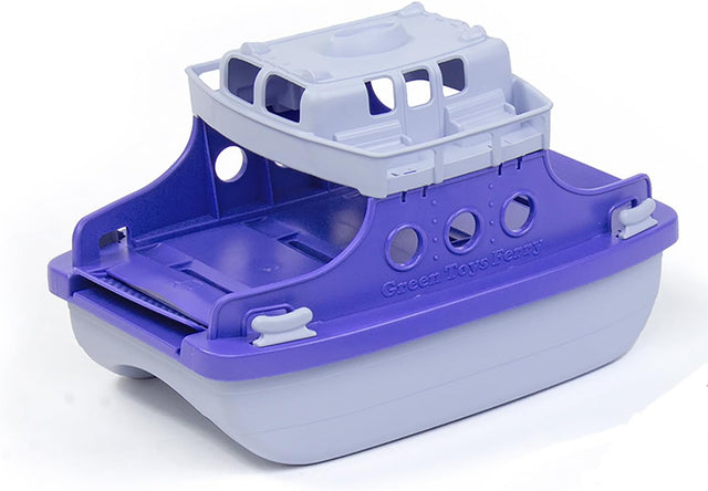 Ferry Boat OceanBound toy made from recycled OceanBound plastic with a two-story purple and white design.