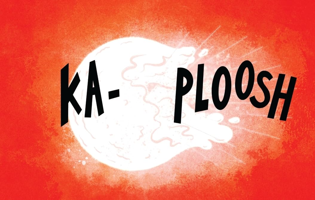 Cosmic Collisions: Supergiant vs Neutron Star showing a powerful star explosion with "KA-PLOOSH" text burst on red background.