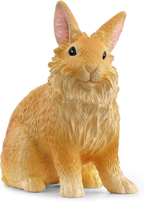 Lionhead Rabbit figurine with a fluffy lion's mane, small size, and friendly expression perfect for children.
