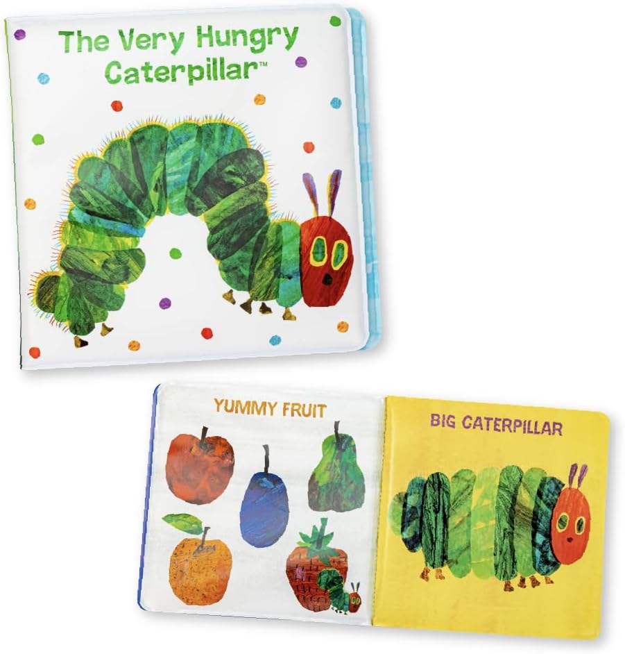 The Very Hungry Caterpillar Bath Book with colorful illustrations, lightweight and durable for baby bath time play.