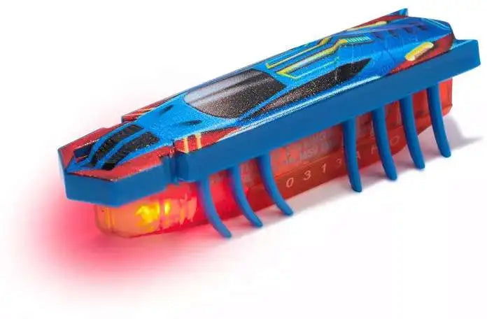 Hex Bots Nano Flash electronic toy in blue with LED lights and supercharged speed for kids and pets fun.