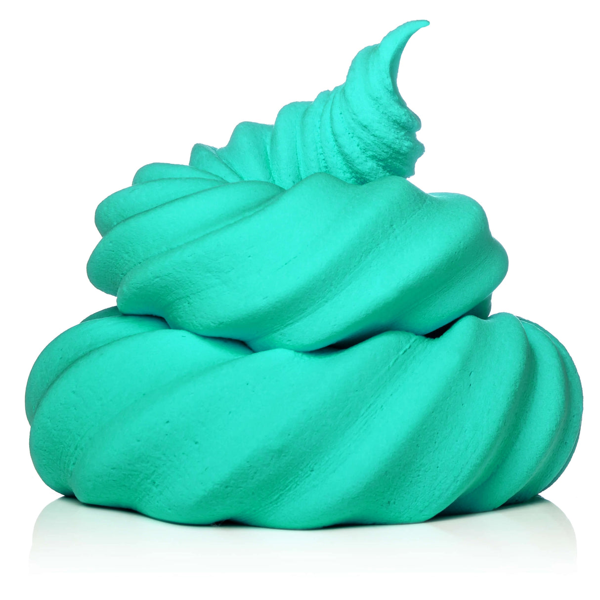 Air Dry Clay shaped into a smooth, teal swirl showcasing its soft, moldable texture for creative projects.