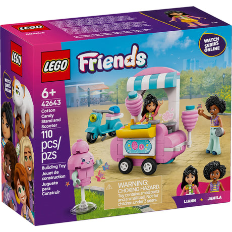 LEGO Friends cotton candy stand with scooter and two mini-dolls Liann and Jamila playing outdoors