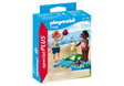 Special Plus | Children w/Water Balloons playset with two figures, faucet, water puddle, container, and water balloons.