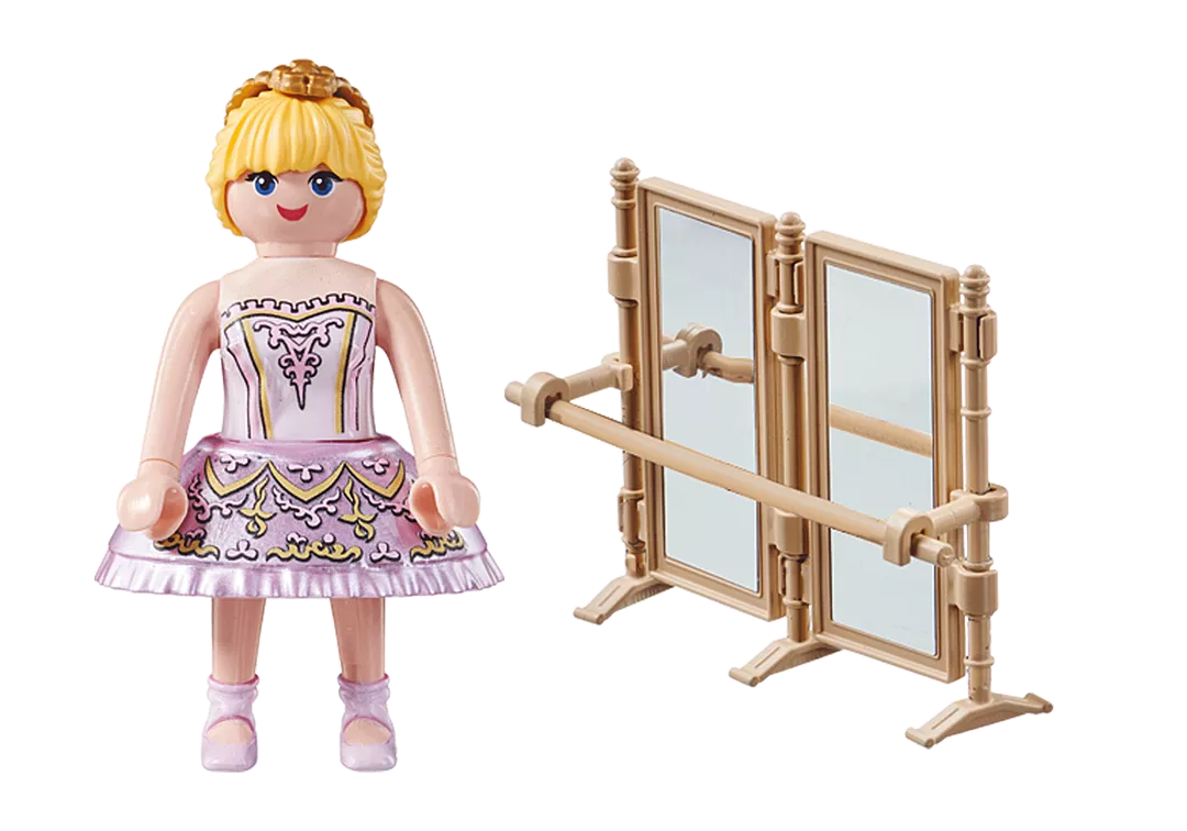 PLAYMOBIL Special Plus | Ballerina figure in pink tutu with ballet barre and mirror for dance practice.