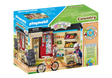 PLAYMOBIL Country | Country Farm Shop toy set with farm shop, bicycle trailer, and farmer figures for kids.
