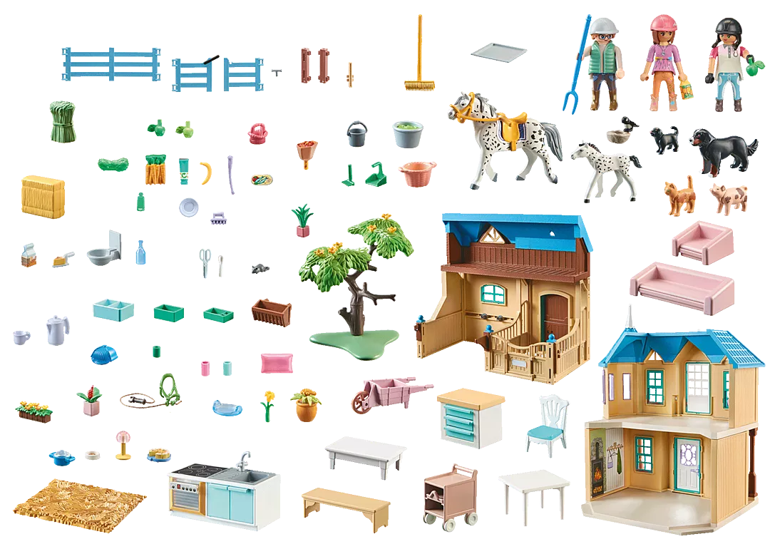 Horses of Waterfall | Waterfall Ranch PLAYMOBIL set with stable, animals, figures, and farm accessories for imaginative play.