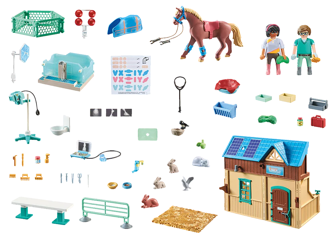 Horses of Waterfall | Riding Therapy & Vet Practice playset with horse, vet figures, clinic, and medical equipment for animal care.