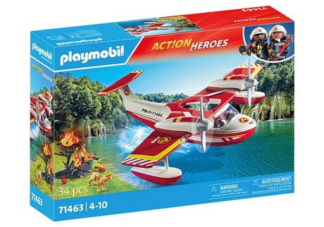 Action Heroes | Firefighting Seaplane toy with water-dropping function and pilot figure for imaginative rescue missions.