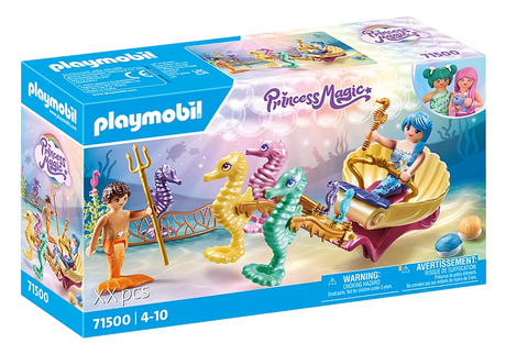 Princess Magic | Mermaid Seahorse Carriage with colorful seahorses and mermaid figure in shimmering underwater carriage playset