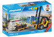 Action Heroes | Forklift Truck with Cargo toy set with lifting function, container, pallet, and dockworker figure for kids aged 4 and up.