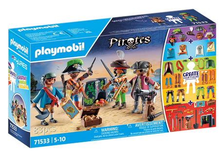 Pirates | My Figures: Pirates playset with 83 colorful mix-and-match pirate figures and accessories for creative play.