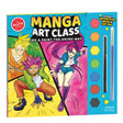 Manga Art Class watercolor kit with watercolor paint, brush, art pen, and manga character illustrations on packaging.