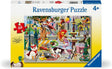 60pc Super Dogs to the Rescue Puzzle box featuring colorful superhero dogs rescuing animals in a lively city scene.