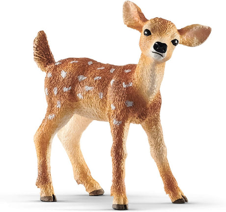 Detailed White-Tailed Fawn toy figurine with realistic spots, perfect for educational play and imaginative wildlife exploration.
