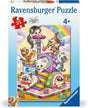 35pc Playful Purr Babies Puzzle featuring playful kittens climbing and napping on a colorful cat tower for ages 4+.