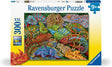 300pc Riveting Reptiles Puzzle featuring colorful chameleons, iguanas, and lizards in a vibrant, detailed design.